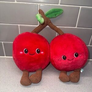Linzy Toys Red Cherries Cherry Fruit Plush Stuffed Toy